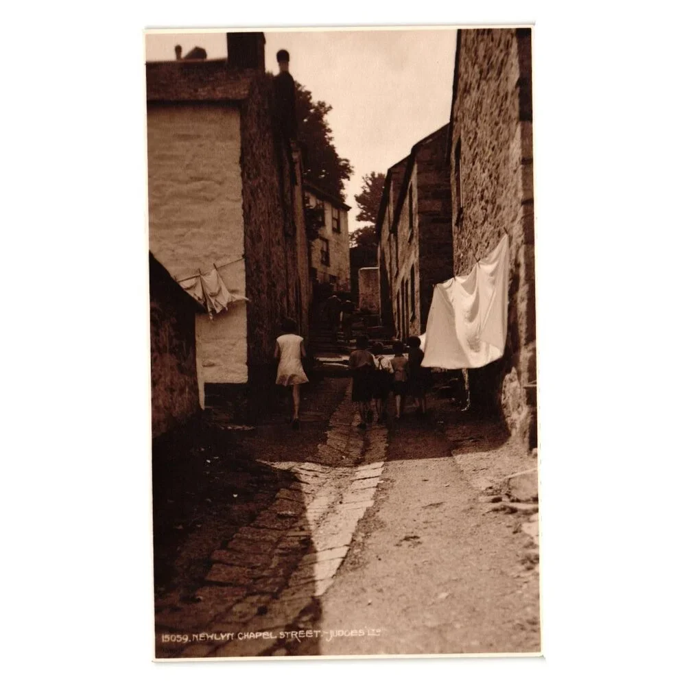 Vintage Sepia Postcard Newlyn Chapel Street Judges Hastings England Collectible